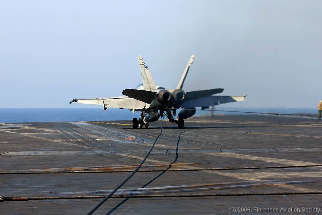 36 CVN71060221 FA-18C 164669 AJ-411 DK 01 F/A-18C 164669/AJ-411 of VFA-87 - USS Theodore Roosevelt, 21 February 2006 (C) Didier Kories